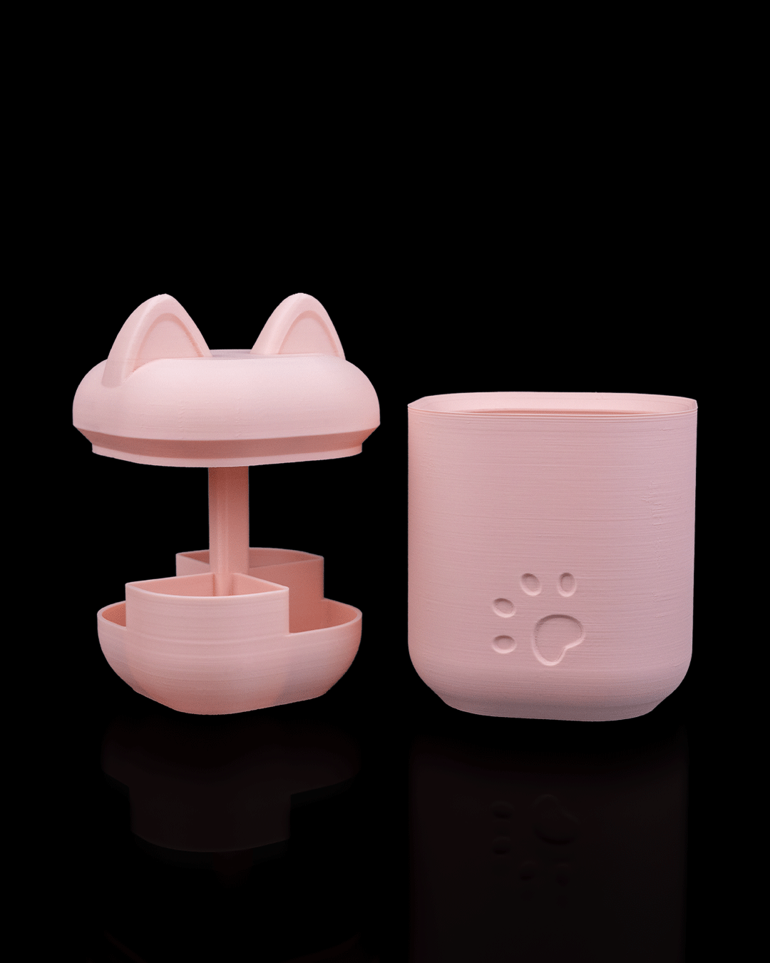 pink cat restroom organizer