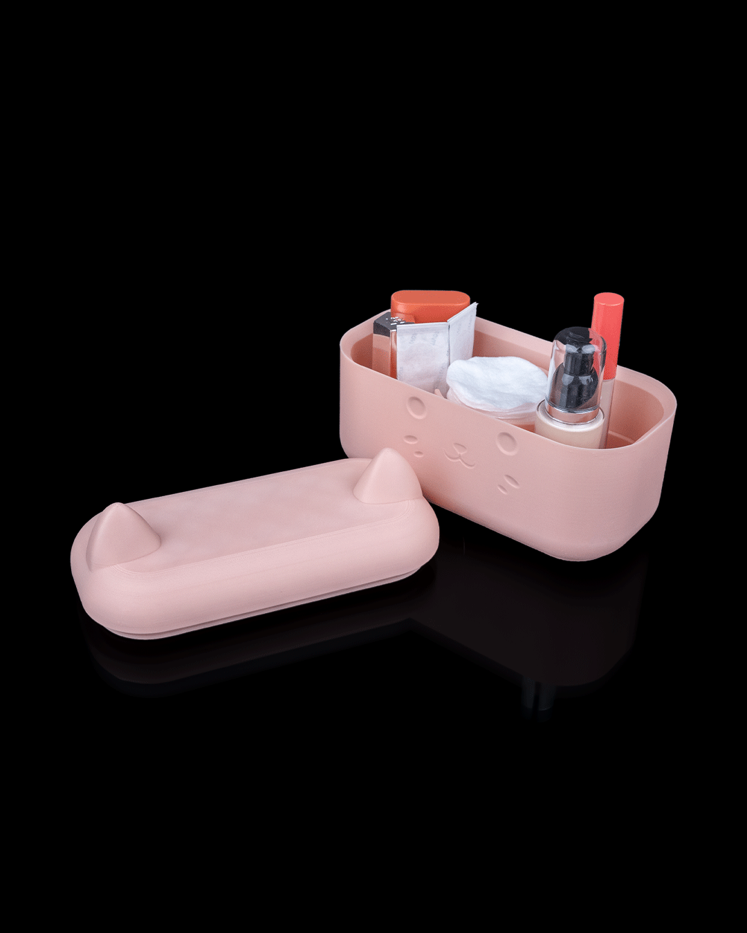 pink cat restroom organizer