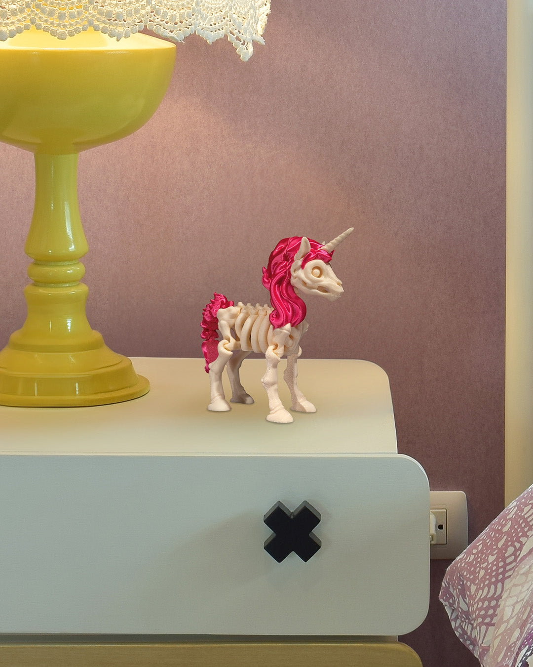 3D printed skeleton unicorn